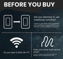 Load image into Gallery viewer, WIFI Light Switch Star Ring 2nd Generation Smart Single Pole 3 Way
